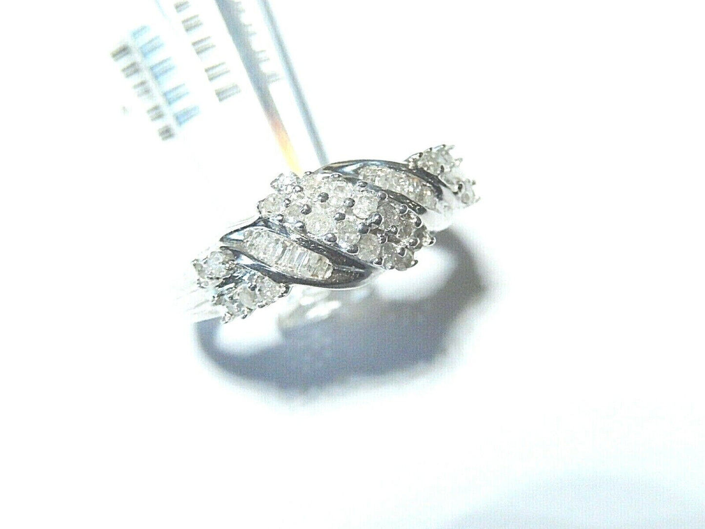 *NWT* .50CT  Diamond Engagement Anniversary Wedding Ring 10K White Gold Sz 7.75