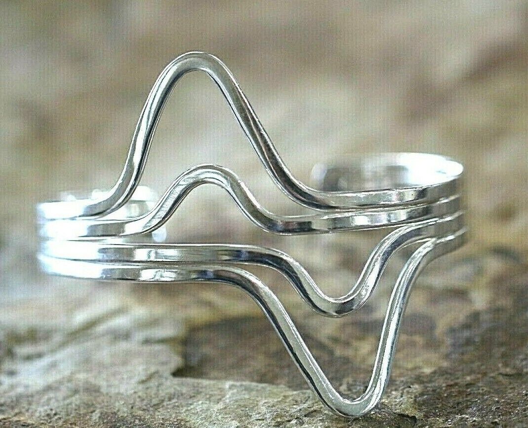 *VINTAGE*  Handmade 925 Sterling Silver Large Bangle Bracelet