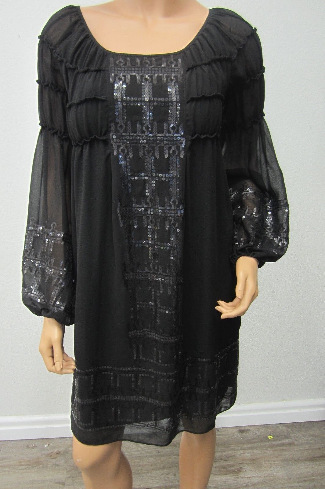 NWT MSSP Max Studio Specialty Products Sequin Black Designer Dress Size XS