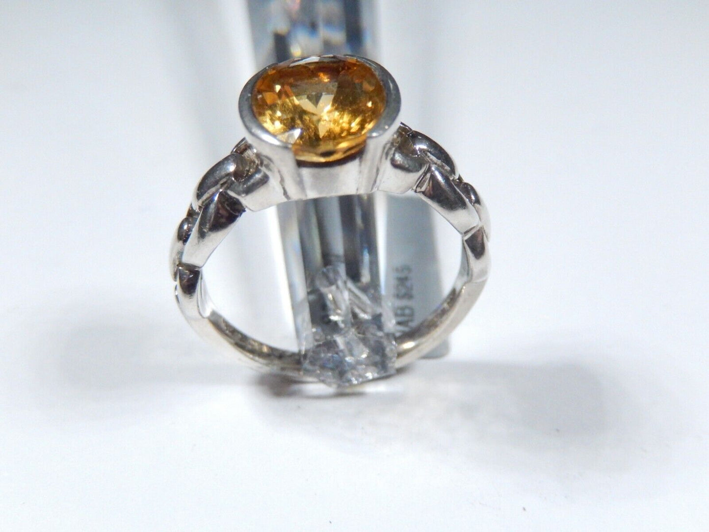 Sterling Silver Genuine 3.00 CT Oval Citrine Ladies Solitaire Ring Sz 8.5