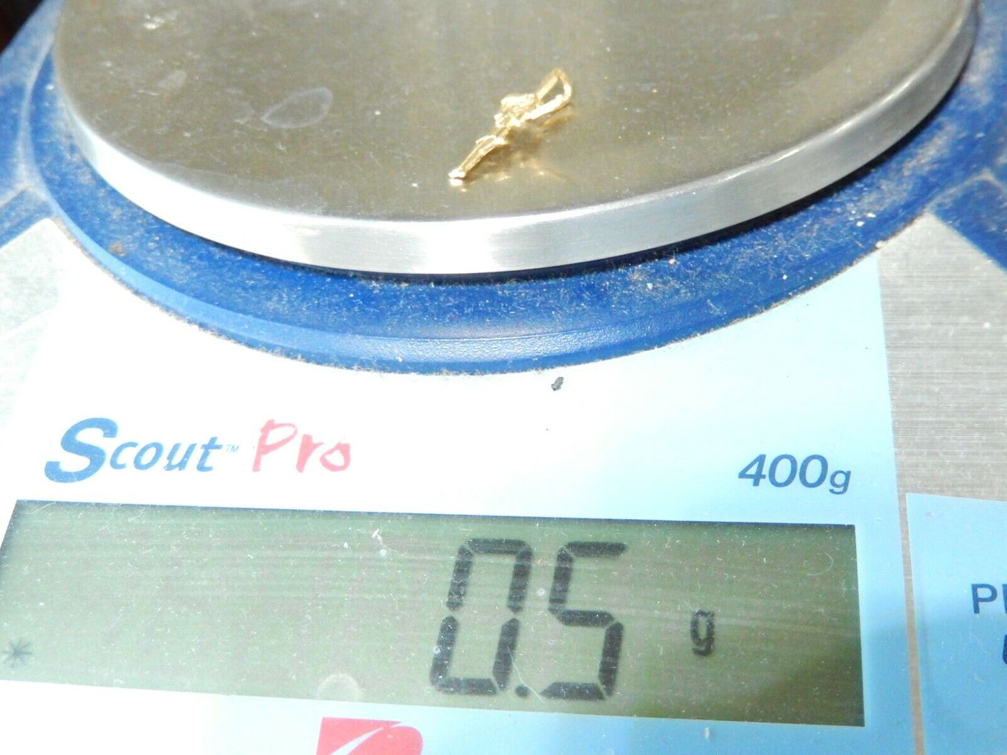 14K YELLOW GOLD DIAMOND CUT CHEERLEADER PENDANT - 3/4" TALL