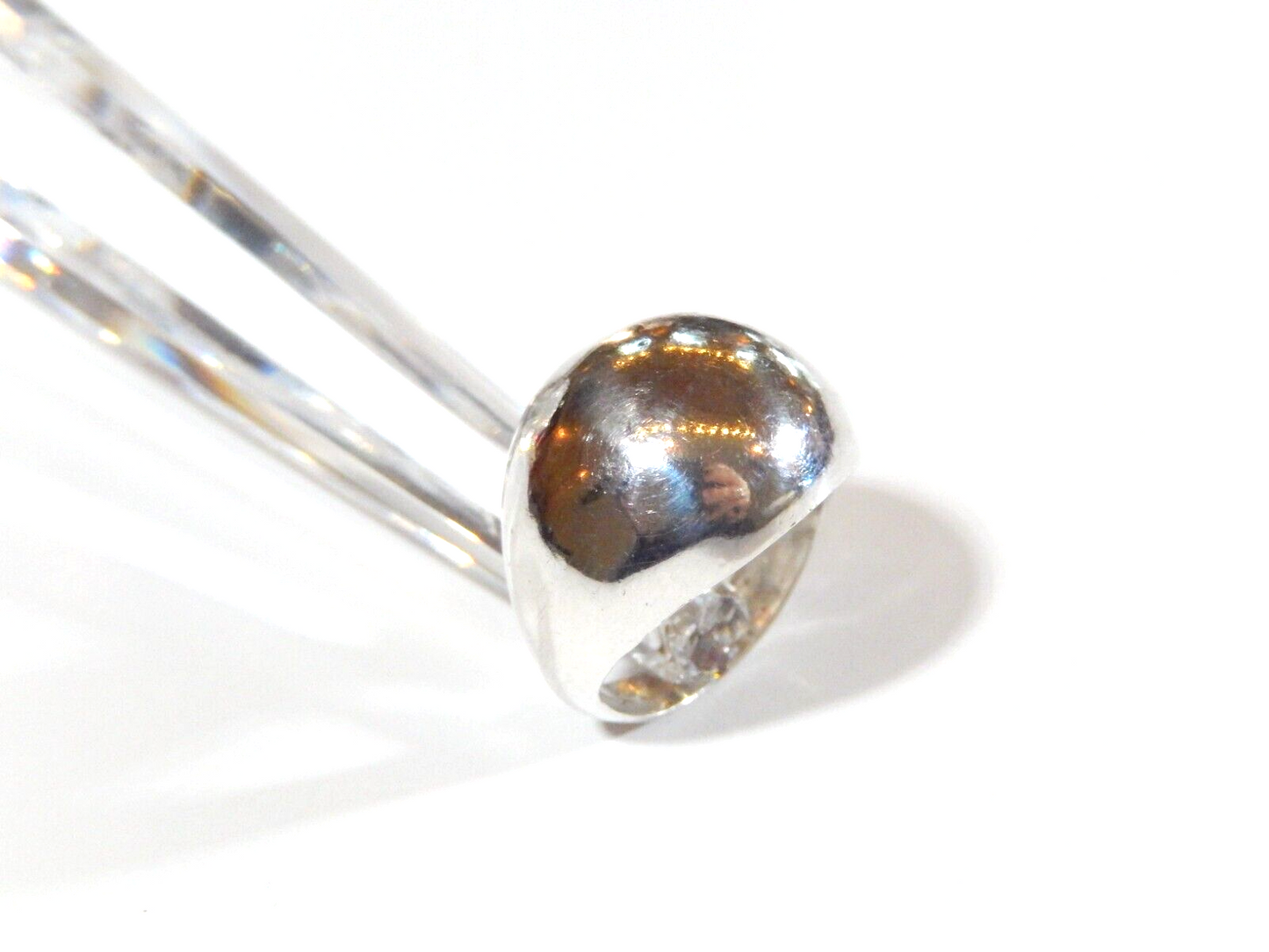 *VINTAGE*  Round Polished  Bubble Puffed Sterling Silver 925 Dome Ring Size 6.5