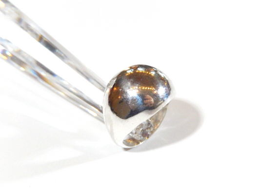 *VINTAGE*  Round Polished  Bubble Puffed Sterling Silver 925 Dome Ring Size 6.5