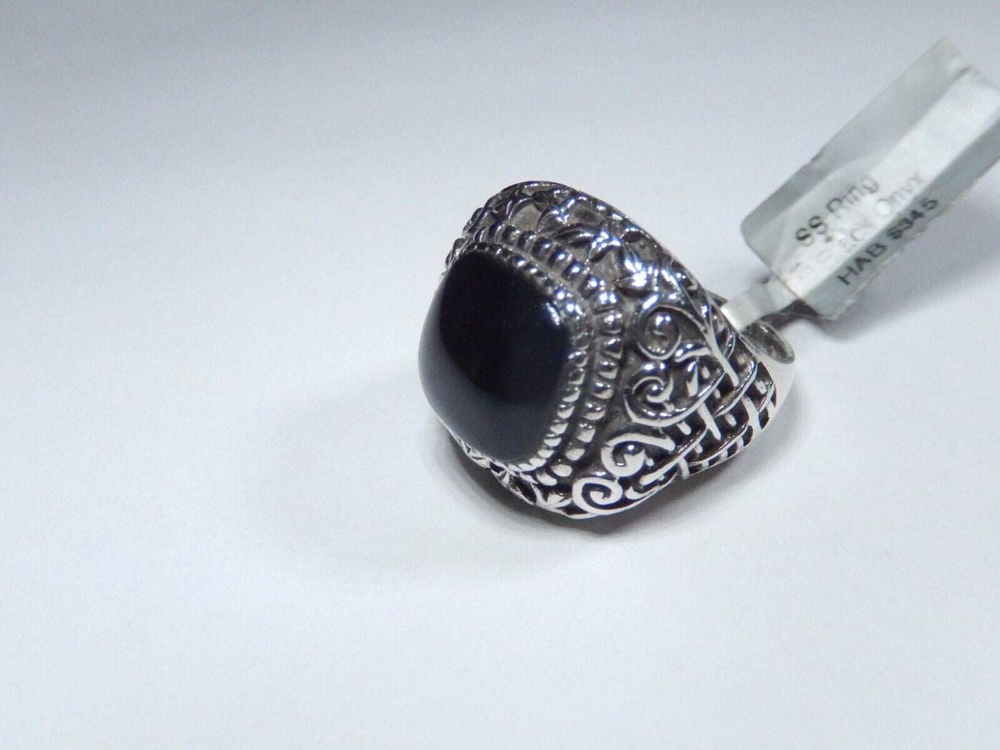 *VINTAGE*   Black Onyx Ring  Sterling Silver Ring Handmade Ring Boho Ring Size 8
