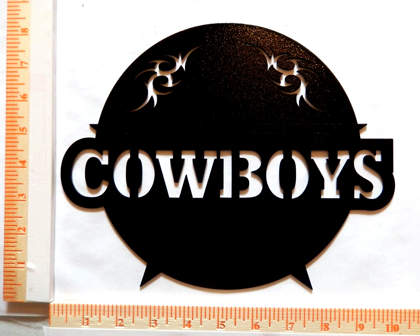 ~NEW~  14ga. "COWBOYS ROUND WESTERN STAR"  Metal Wall Art ~ 10"