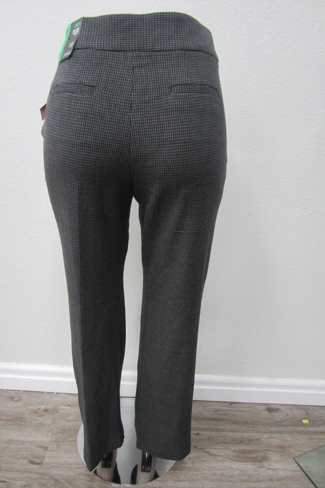 NWT Style & Co Womens Black Houndstooth Dress Pants Size 10  x  31"L