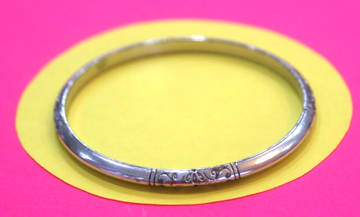 *RETIRED*  BRIGHTON -  Embossed Design 5mm Bangle Bracelet - 2.5" Inside Diam.