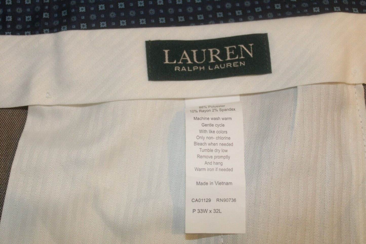 *NWT* $90.Lauren Ralph Lauren Men's Classic-Fit UltraFlex Dress Pants Sz 33 x 32