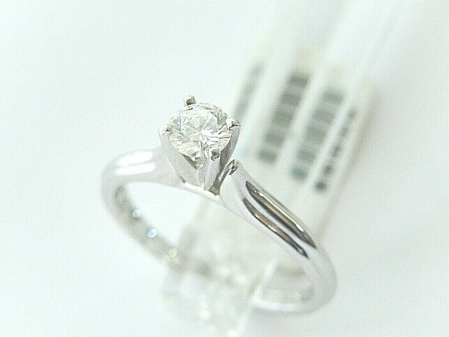 Platinum &18K Natural .26ct VS Diamond Solitaire Engagement Wedding Ring Sz 7.25