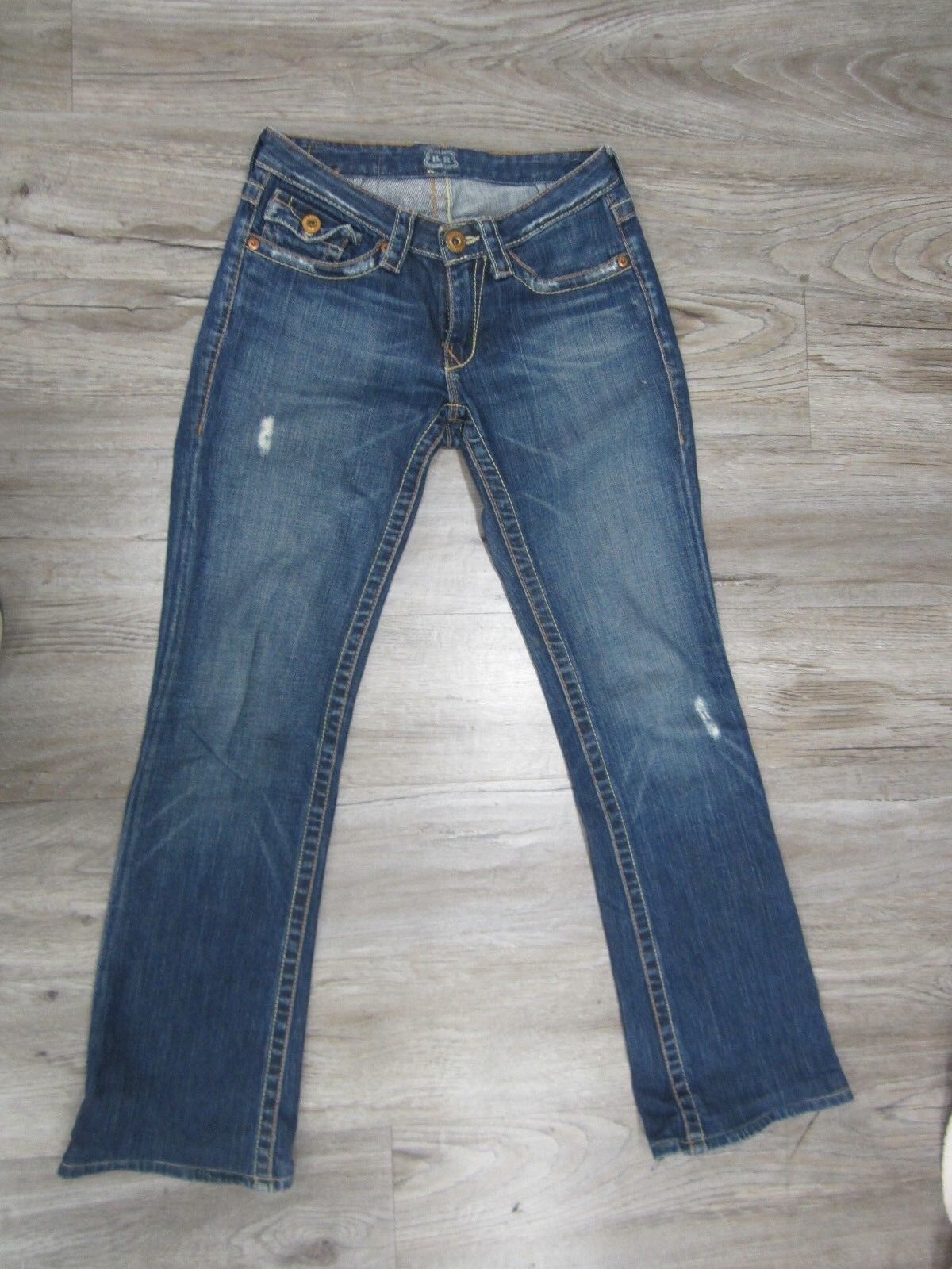 BIG STAR Low Rise Distressed Straight Leg Stretch Jeans Sz 24 W 28 x L 27