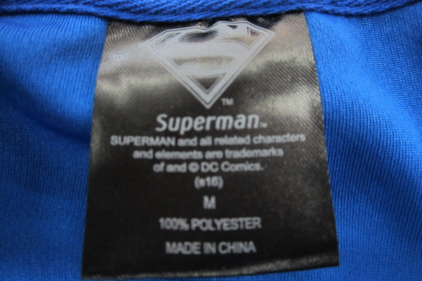 "NEW" SUPERMAN Blue Football Jersey Men's Shirt MED DC Comics #00 Superhero Poly