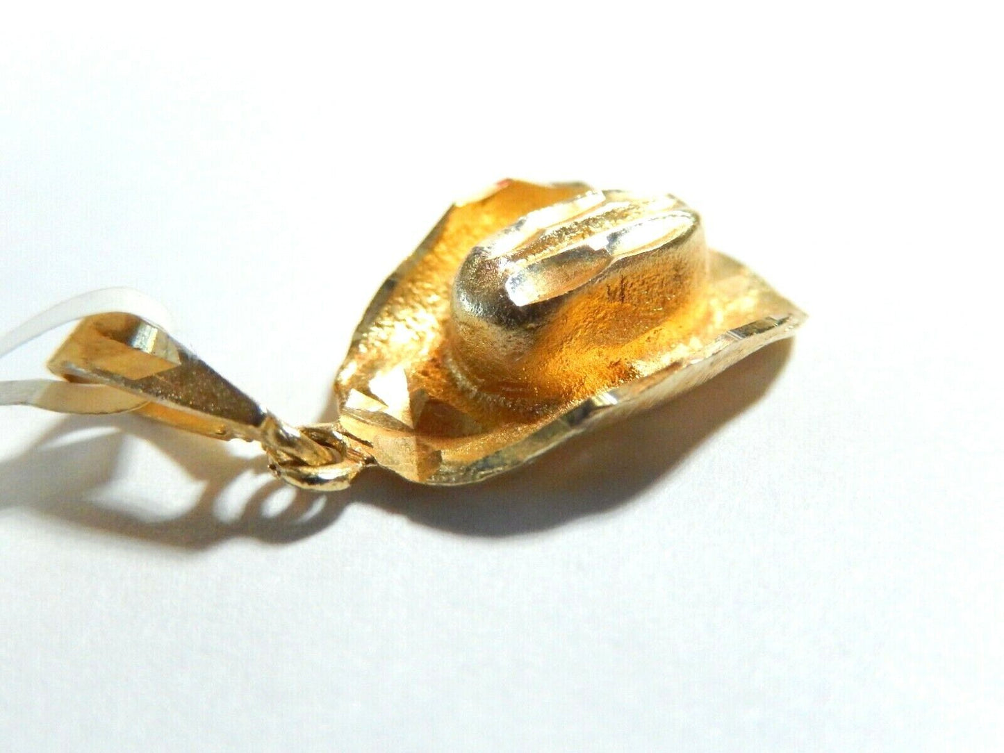 *NEW*  14k Yellow Gold 3-D Cowboy Hat Charm Pendant - 1" x 1/2"