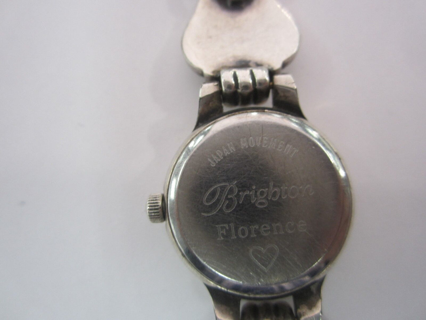 RETIRED Brighton Women's Florence Watch White Analog Dial Silver Tone Hearts