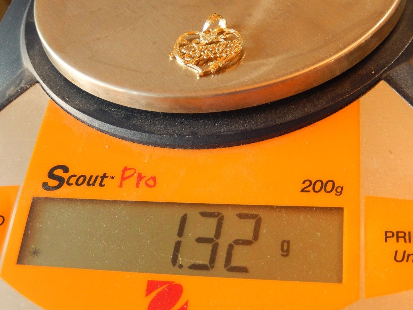14K Yellow Gold  Diamond Cut 'Someone Special' Heart Love Charm Pendant