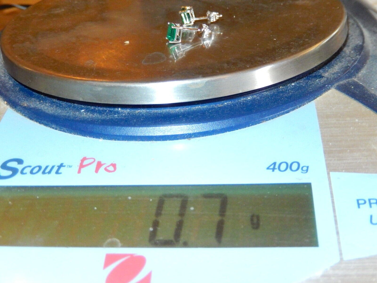 10k White Gold .75 CT TW 5mm x 4mm Lab Created Emerald Earrings Studs
