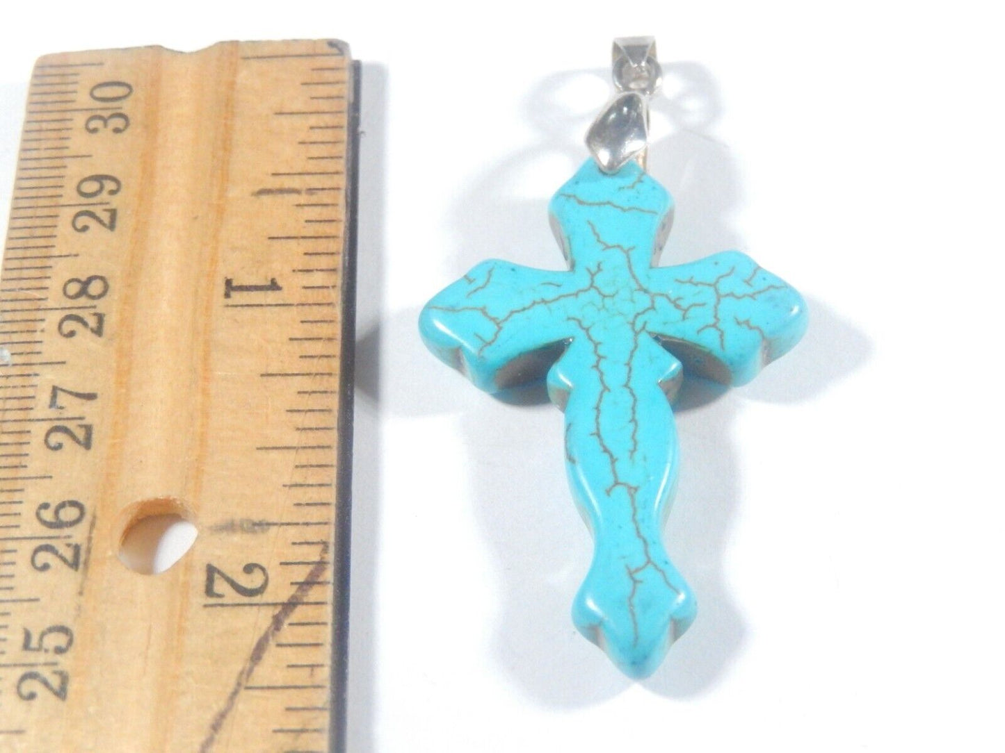 *VINTAGE*   Sterling Silver & Turquoise Cross Pendant
