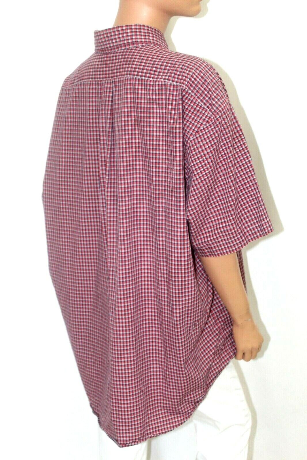 RALPH LAUREN Blake Button Front Casual Shirt Short Sleeve Red Plaid Pony Men 2XL