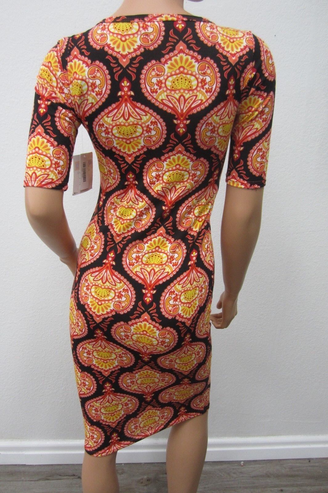 NWT LuLaRoe Julia Dress Size MEDIUM Pink Orange Coral