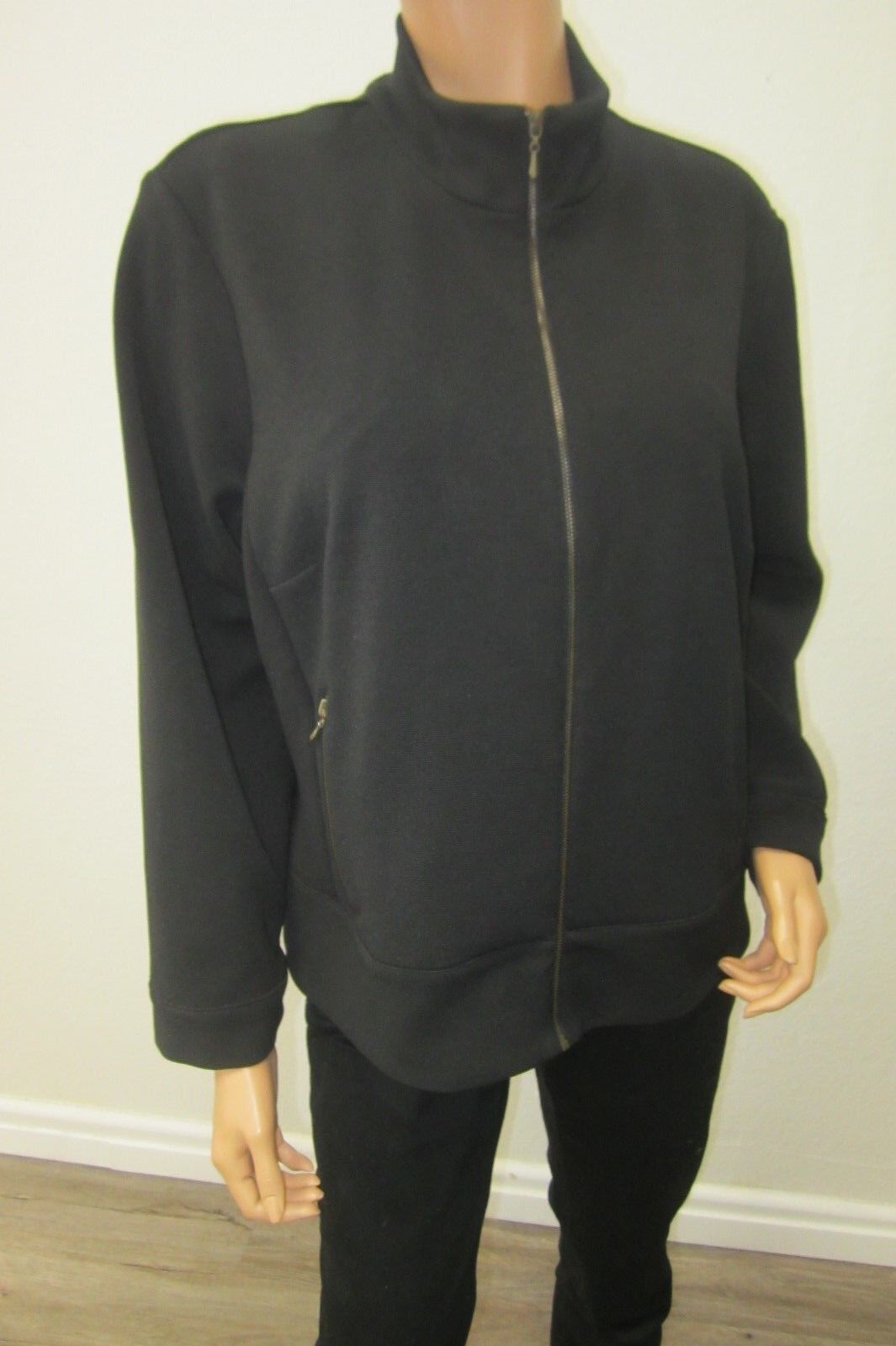 Christina Hope Women's Black  Americana Girl  Polyester Front Zip Jacket Sz Med