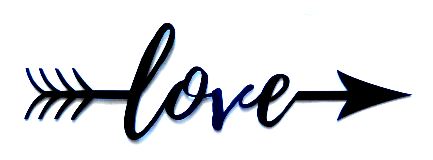 ~NEW~ 14ga. "LOVE With Arrow"  Metal Wall Art ~ 17.5" x 5.5"