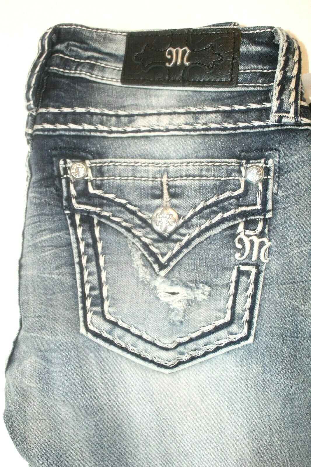 *NWT* Miss Me - Womens Mid-Rise M5014T296 Straight Jeans Size 25 x 33