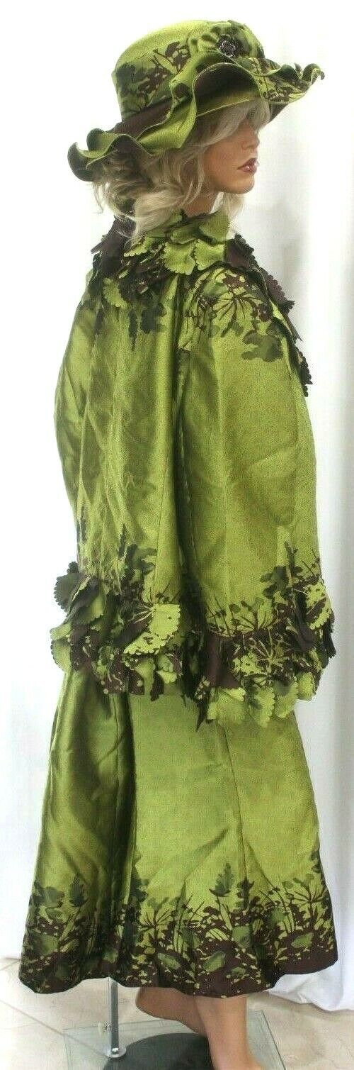 NUBIANO New York Jewel Button Maxi Skirt With Jacket Suit 26W and Matching Hat