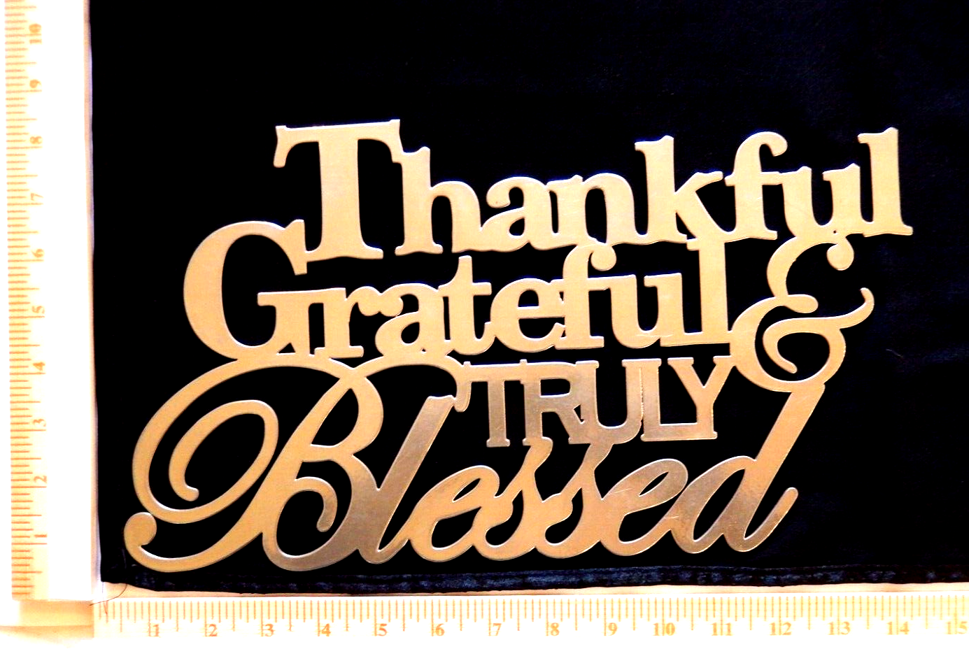 ~NEW~ 14ga. "Thankful Grateful & Truly Blessed" Silver Metal Wall Art - 14" x 8"