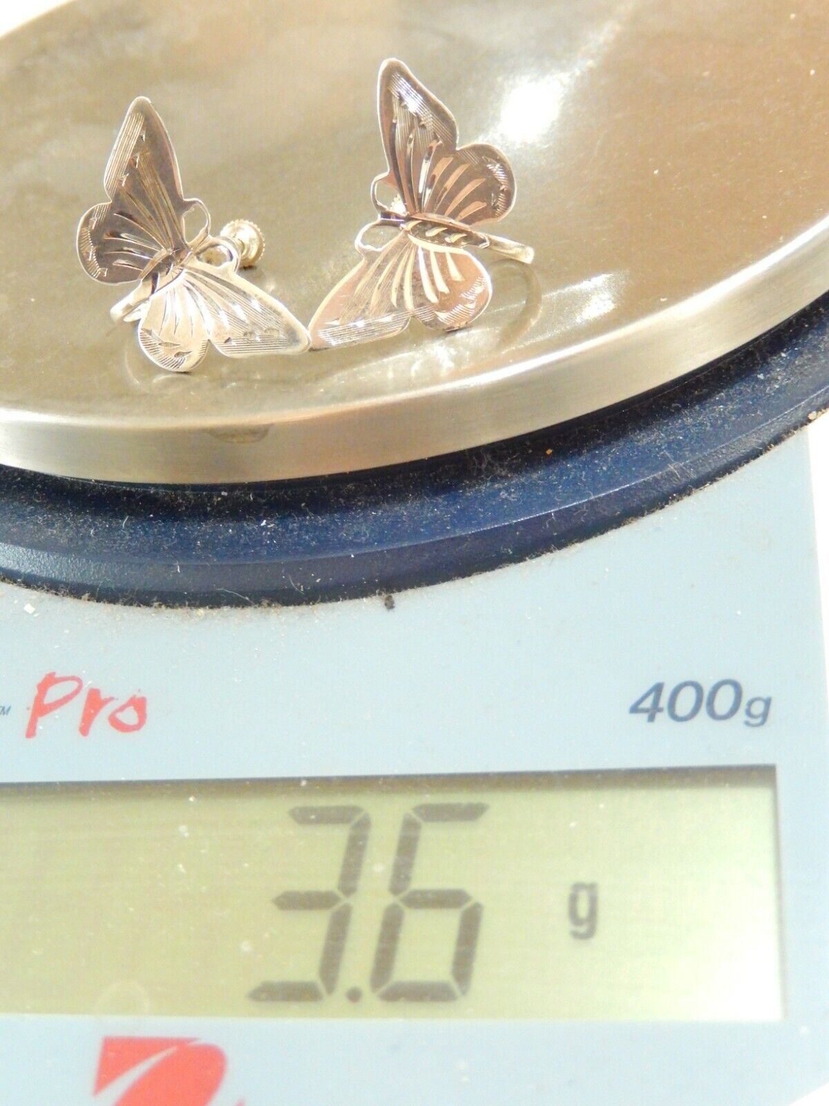 *VINTAGE" Sterling Silver Handmade Screw Back Earrings 1"
