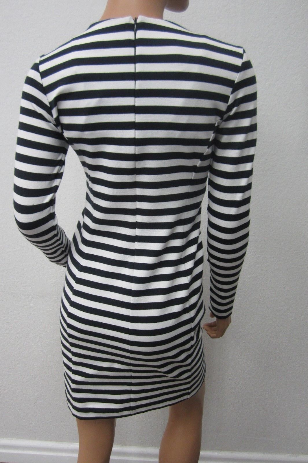 NWT $150 MICHAEL KORS  Long Sleeve Striped Zipper Dress New Navy White Size XXS