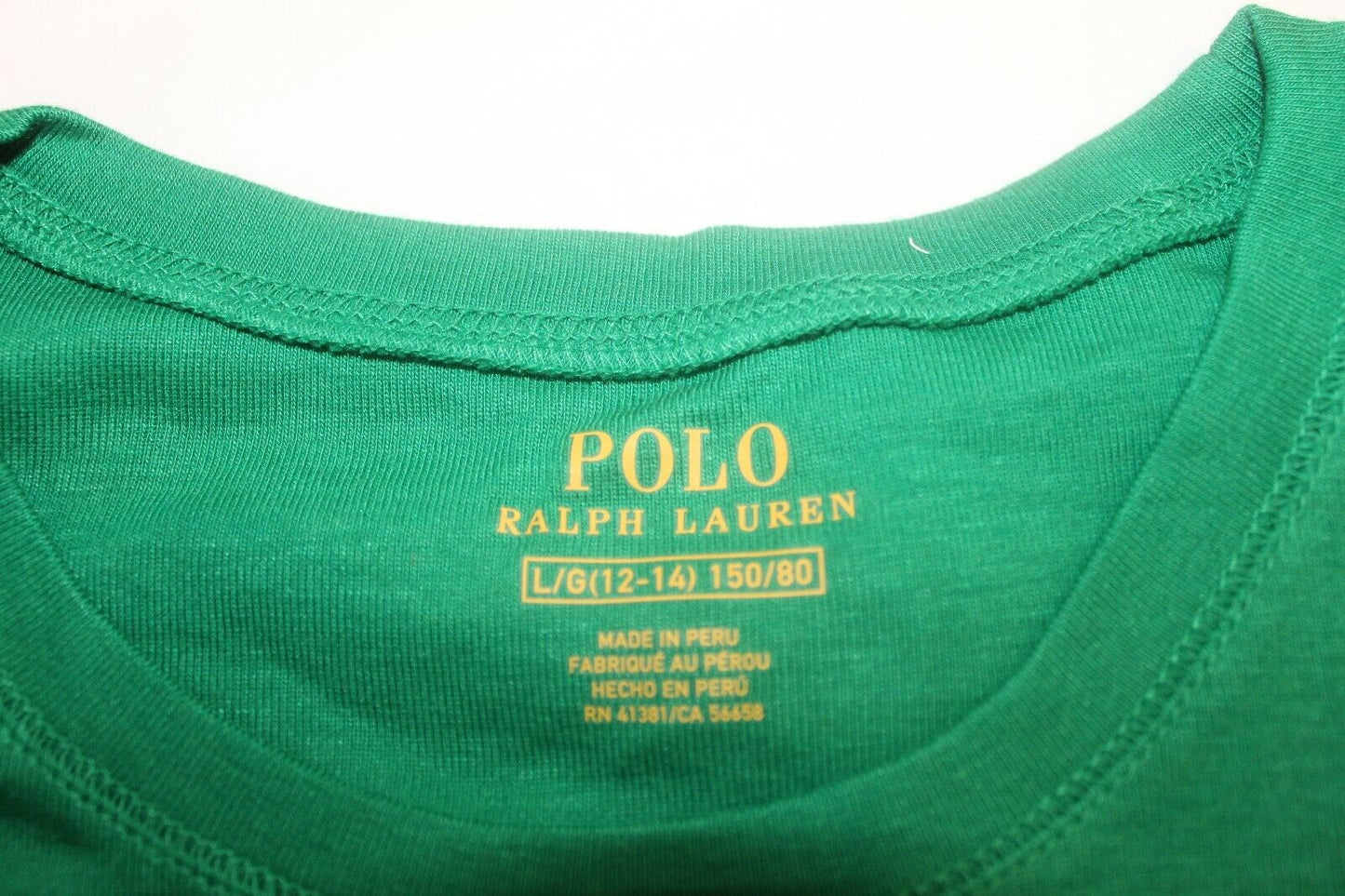 *NWT* Polo Ralph Lauren Green Crew Neck T Shirt Pony Logo Youth --- L (12-14)