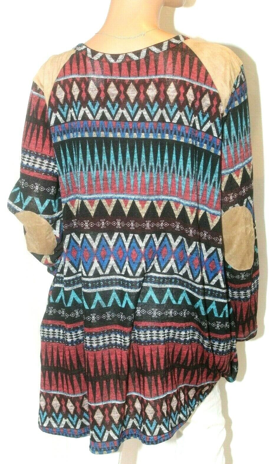 *NWT* $42.  CAVENDER'S Women’s Pullover Knit Top  Multicolor Southwest Sz 2X