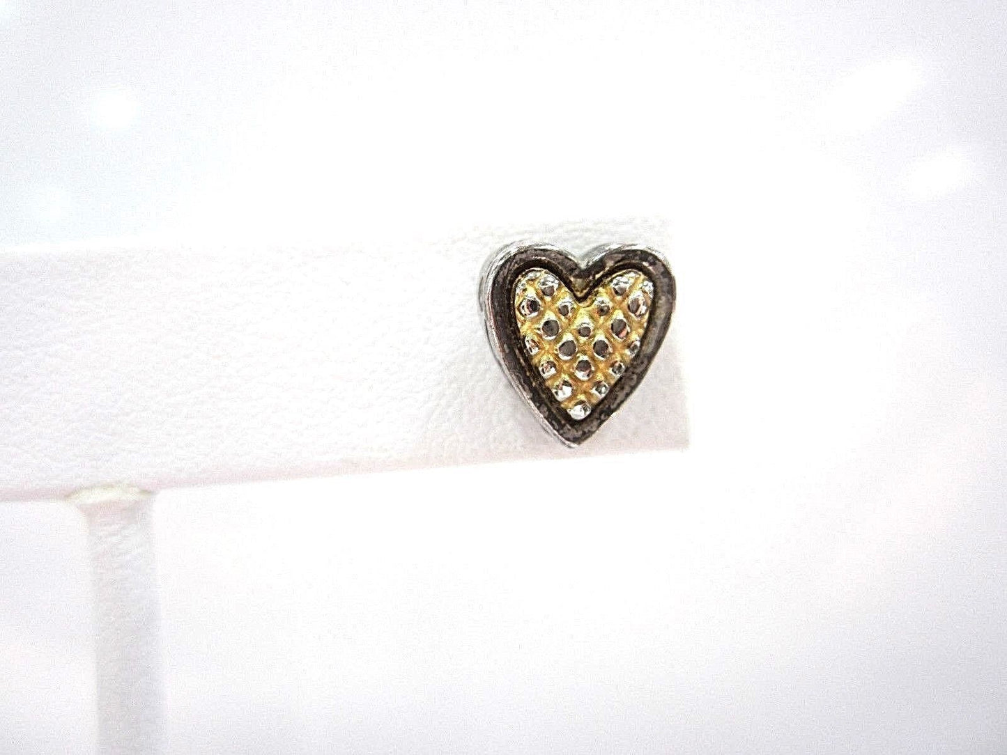 RETIRED BRIGHTON GOLD/SILVER PLATED HEART STUD EARRINGS