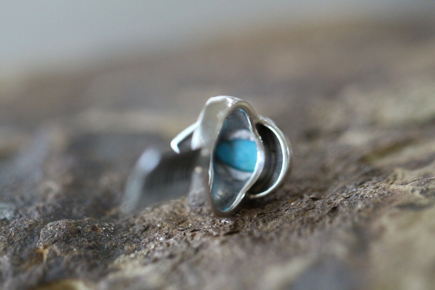 *VINTAGE*  BARSE Sterling Silver Turquoise Teardrop Southwest Ring Size 7.5