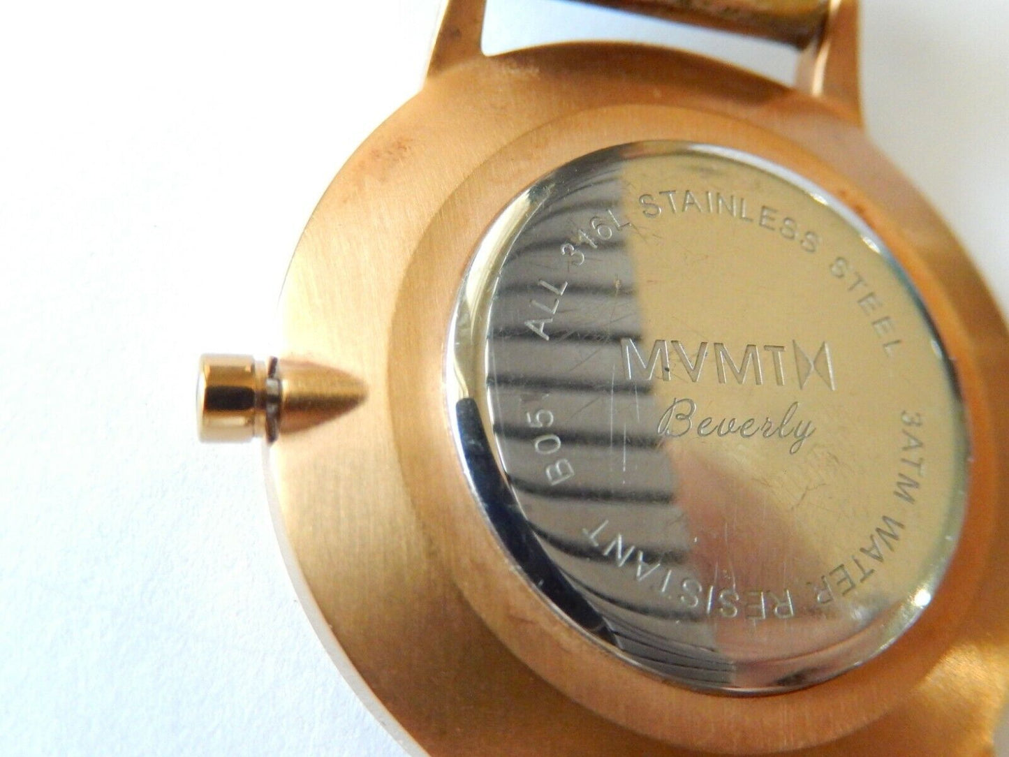 Signed Navajo 14K Gold Sterling Silver Men's Watch Band  w/ MVMT Quartz Watch