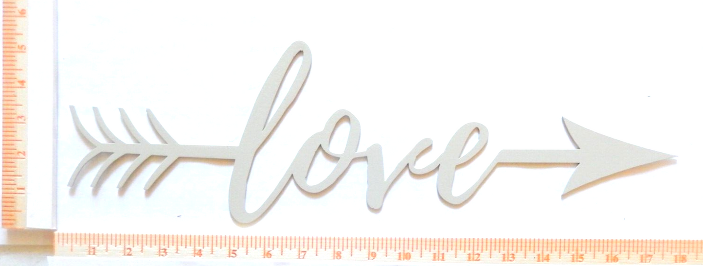 ~NEW~ 14ga. "LOVE With Arrow" Beige Metal Wall Art - 17.5" x 5.5"