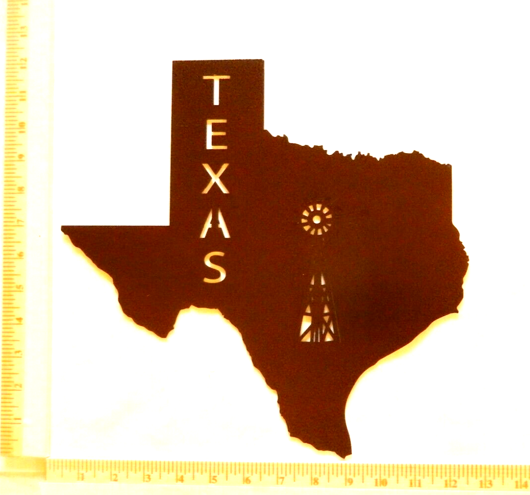 ~NEW~ 14ga. - "TEXAS WINDMILL " Metal Wall Art - 12" x 12"