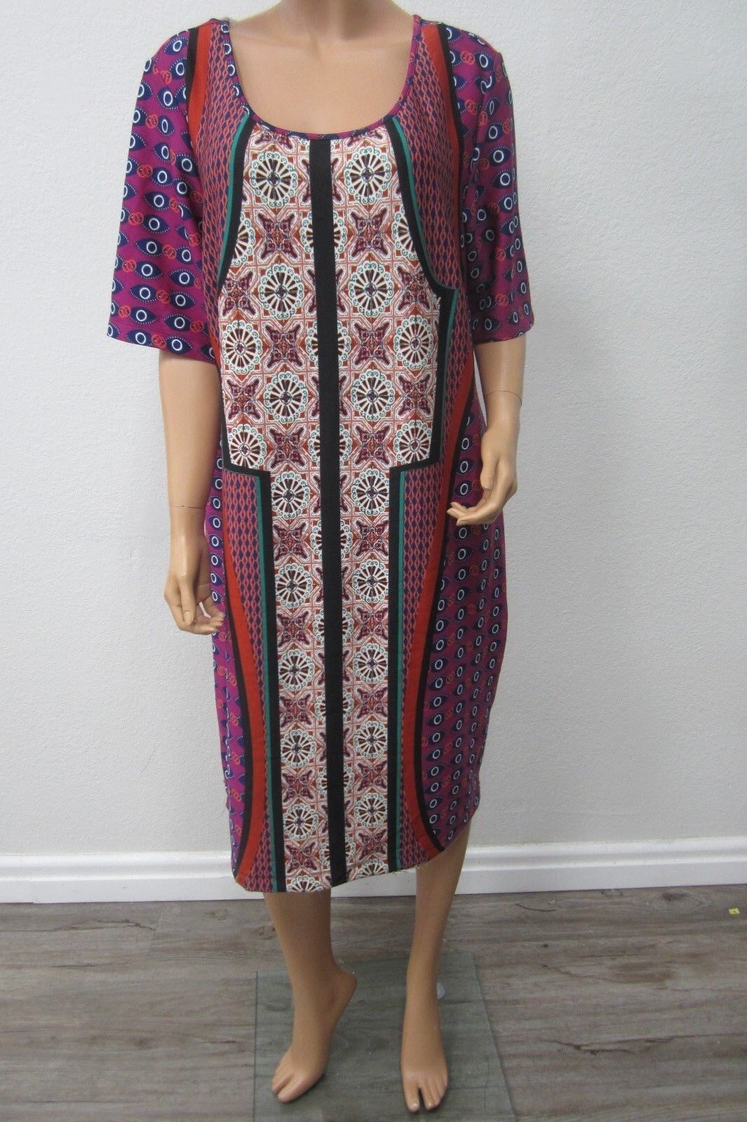 NY Collection Women's Plus Size Multicolor  Dress  NWT Size 1X MSRP $70