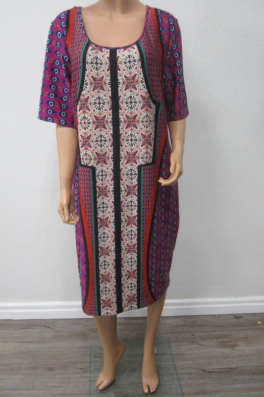 NY Collection Women's Plus Size Multicolor  Dress  NWT Size 1X MSRP $70