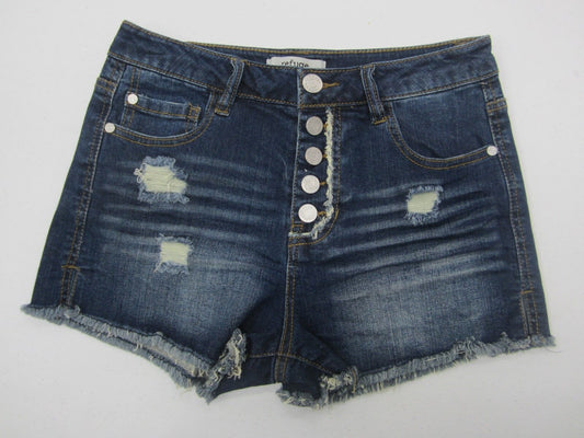 NWT Refuge Distressed 5 Button Denim Shorts Cheeky HiRise Charlotte Russe Size 2