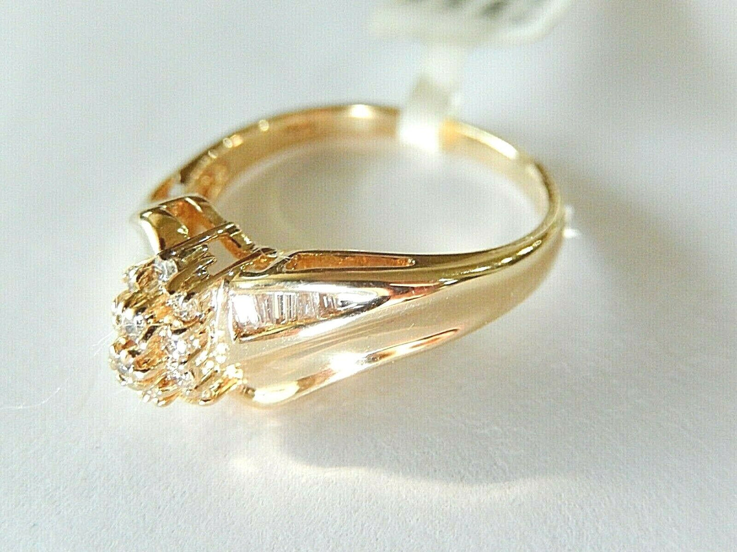 *NWT*  14K Yellow Gold 1/4CT Natural VS Diamond Engagement Wedding  Ring Sz 7.5