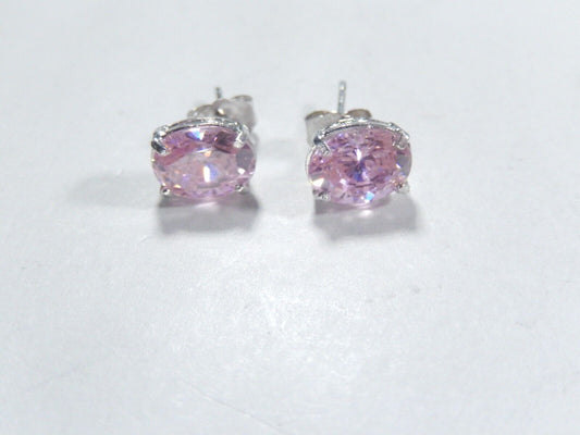 Sterling Silver 2.50 CTTW Lab Created Pink Sapphire Ear Stud Earrings