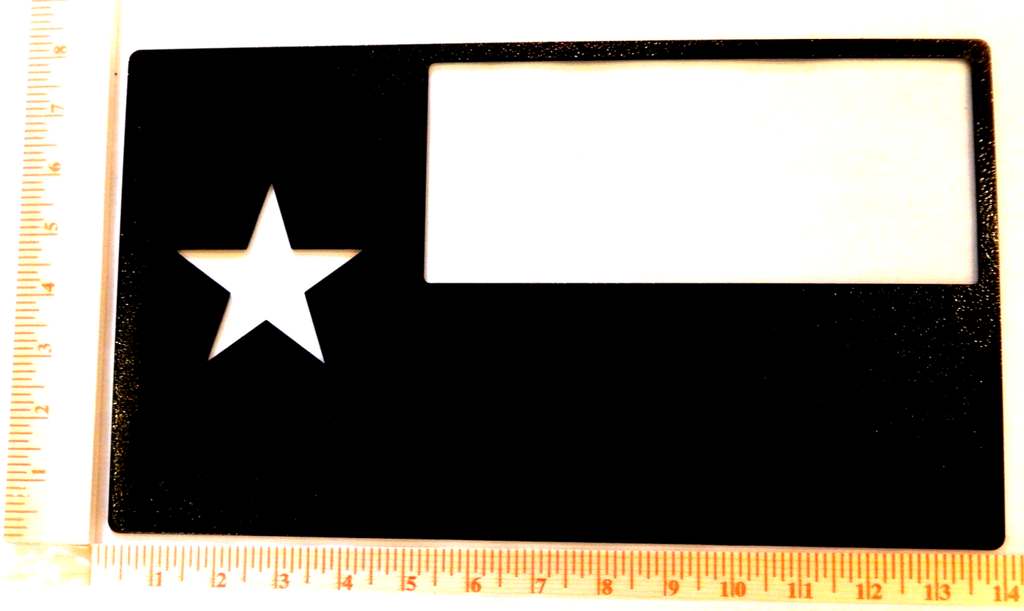 ~NEW~ 14ga. " Texas Flag Hanging " Black Powder Coated Metal Wall Art   14" x 8"