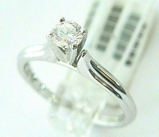 Platinum &18K Natural .26ct VS Diamond Solitaire Engagement Wedding Ring Sz 7.25