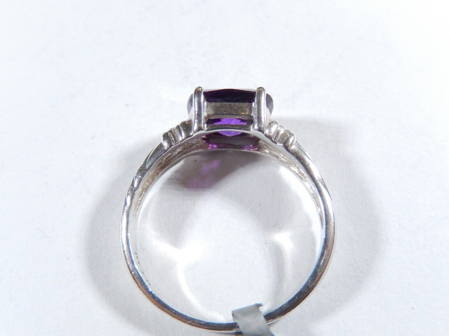 *VINTAGE*  AVON STERLING SILVER 3.00 CT AMETHYST & CZ STONE RING SIZE 9.75