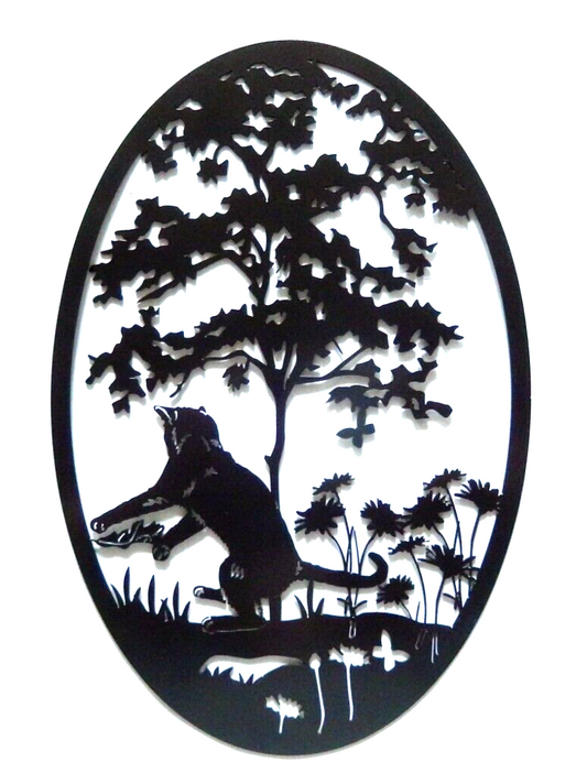 ~NEW~ LARGE 14ga. "WOLF HOWLING IN THE FOREST" Metal Wall Art - 17" x 11"
