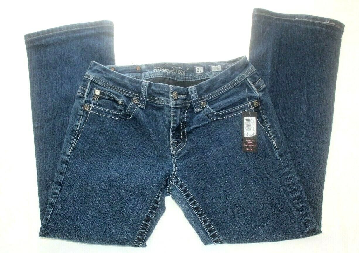 *NWT* Miss Me  Easy Boot Rhinestones & Sequins Bling Jeans Sz 27 x 33