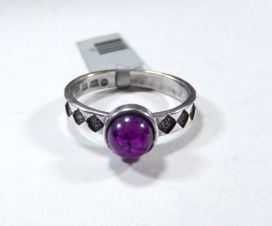 *VINTAGE*  Southwest Sterling Silver 925 Purple Cabochon Ring Size 9