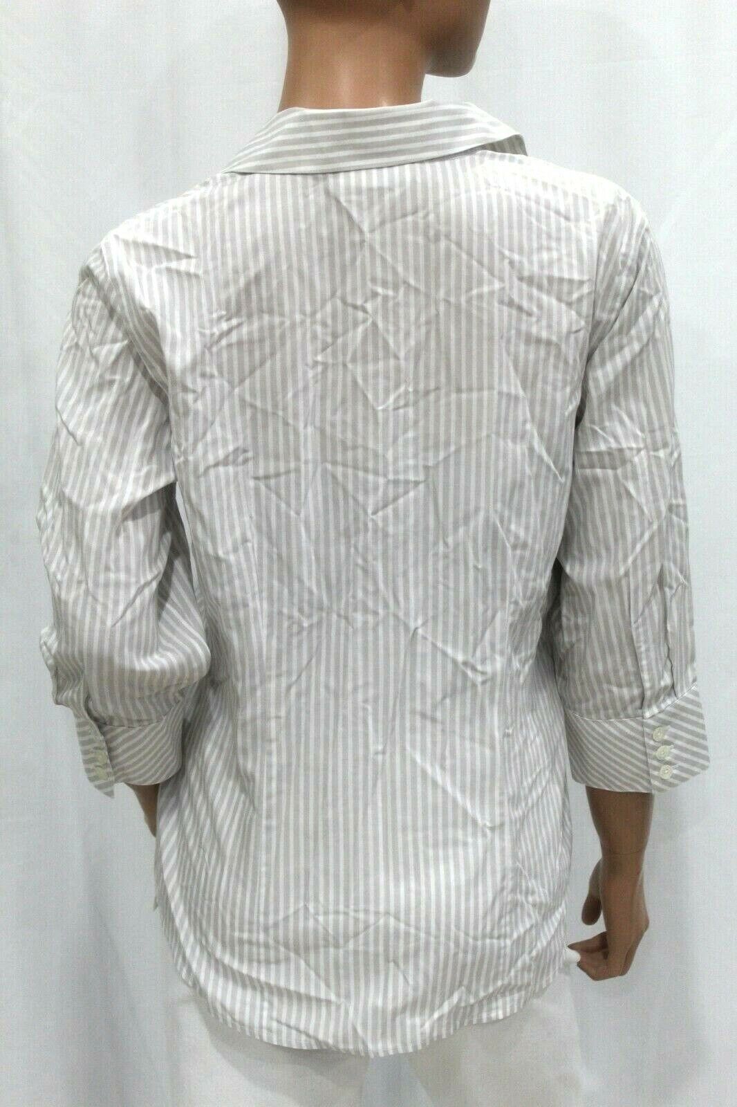 Chico's No-Iron  Button-Down Stripe Blouse  (Chico's 1) 100% Cotton SUPER CUTE