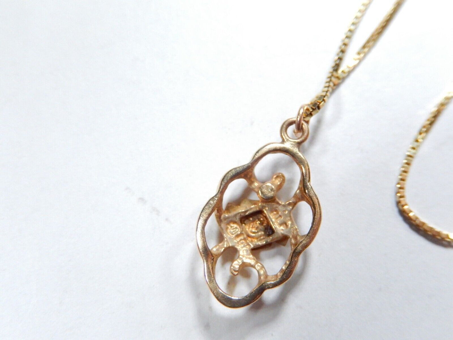 10kt Yellow Gold Harley Davidson Motorcycles Freeform  Pendant w/18"chain