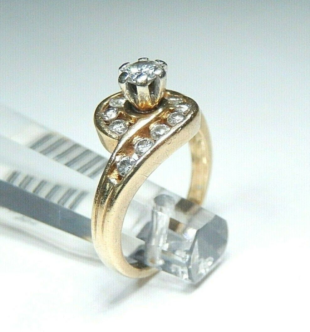 14k Yellow Gold  .50CT Natural Round Diamond Wedding Ring Size 5